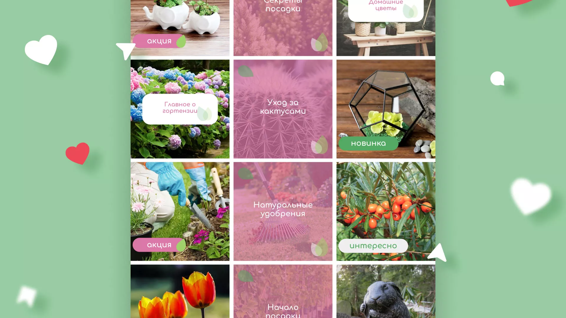 Разработка оформления профиля Instagram для магазина «Floraint» в Пскове