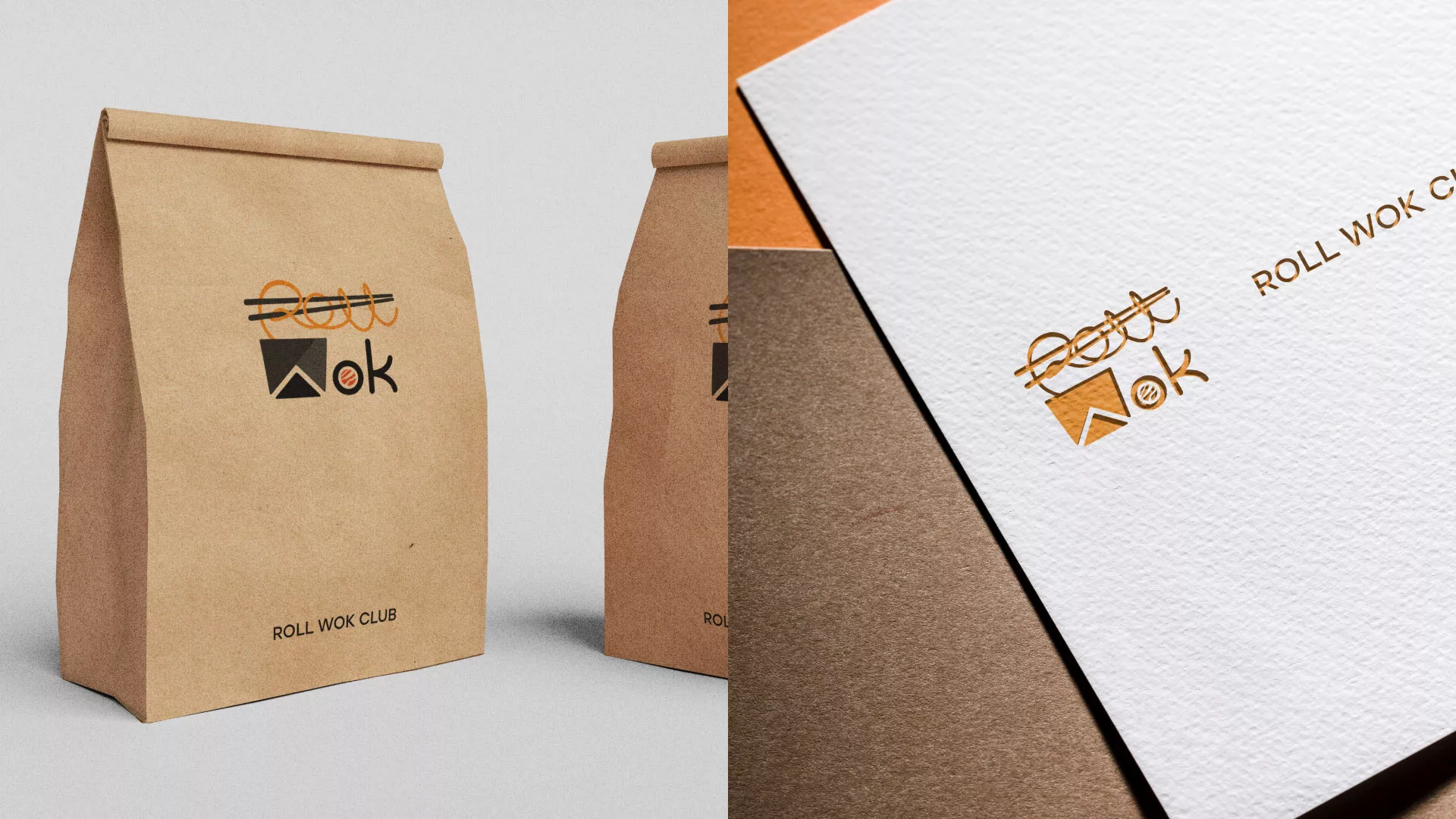 Разработка логотипа суши-бара «Roll Wok Club» в Пскове