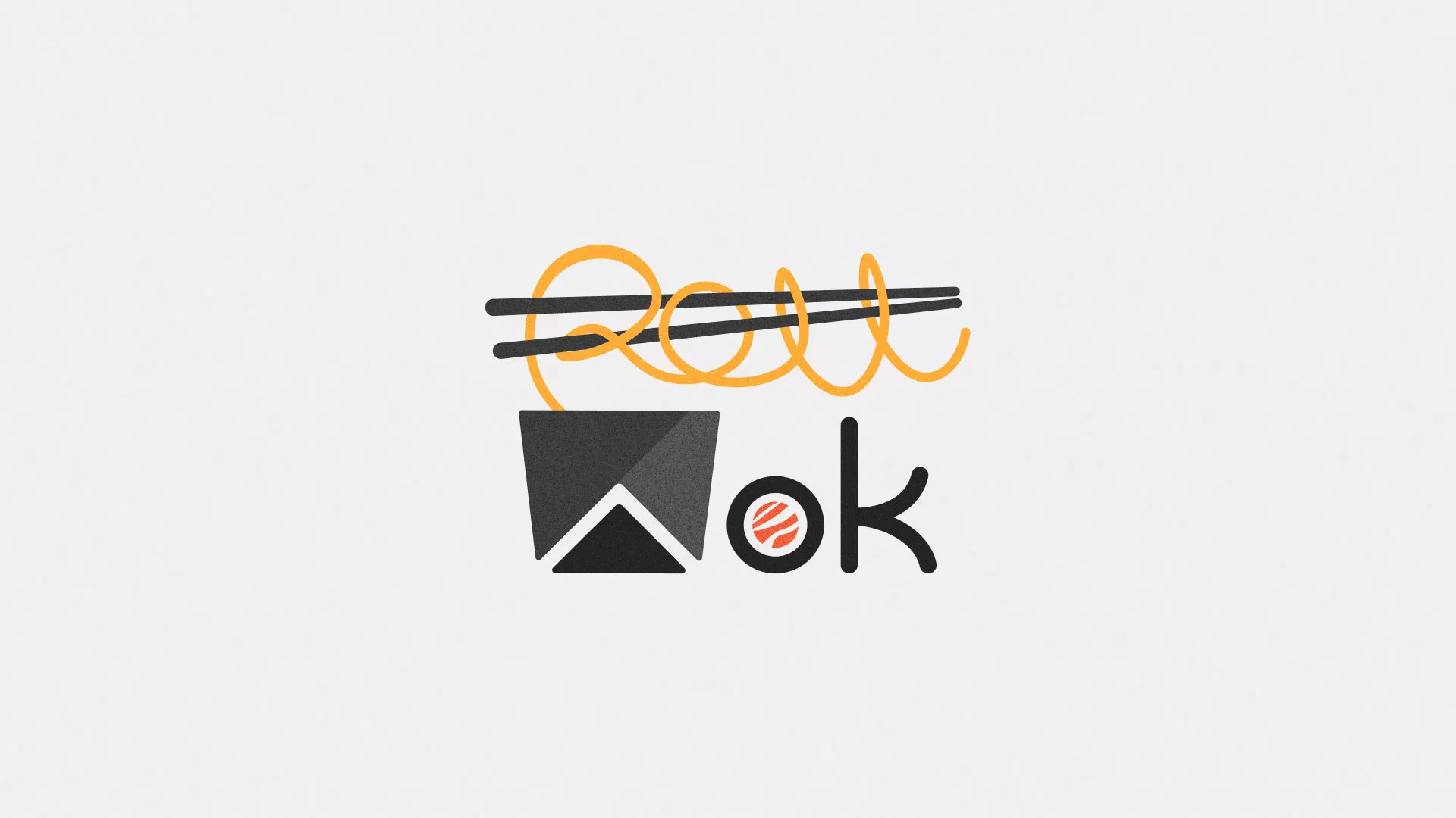 Разработка логотипа суши-бара «Roll Wok Club» в Пскове